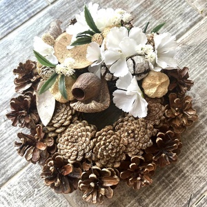 Toboz koszorú 20 cm -natur, Otthon & Lakás, Dekoráció, Virágdísz és tartó, Koszorú, Virágkötés, Meska