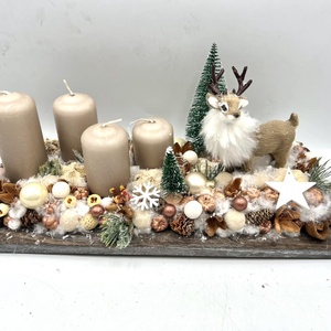 Szarvasos 4 gyertyás karácsonyi / adventi asztaldísz - Meska.hu