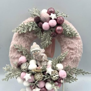 Hóemberes ajtódísz kopogtató, Karácsony, Adventi díszek, Adventi ajtódísz, Virágkötés, MESKA