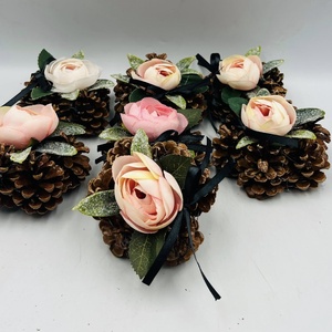 Toboz koszorú művirággal 10-12 cm-az ár 1 db vonatkozik, Otthon & Életmód, Vallás, Temetkezési tárgy, Sírkoszorú, kegyeleti koszorú, Virágkötés, MESKA