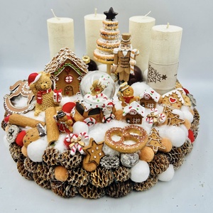 Mézeskalácsos adventi asztaldísz  4 gyertyával! nagy méret - Meska.hu