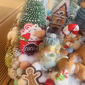 Extra Adventi Asztaldísz  Mikulás, Szarvas és Mézeskalács Dekorral - karácsony - adventi díszek - adventi gyertyadíszek és koszorúdíszek - Meska.hu