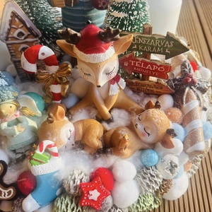 Extra Adventi Asztaldísz  Mikulás, Szarvas és Mézeskalács Dekorral - karácsony - adventi díszek - adventi gyertyadíszek és koszorúdíszek - Meska.hu