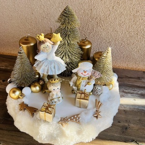 Aranyerdő karácsonya  Téli mese adventi asztaldísz, Karácsony, Adventi díszek, Adventi asztaldísz, Virágkötés, MESKA