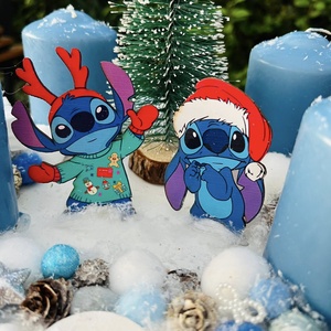  MINDEN AMI KARÁCSONY (ASZTALDÍSZ,AJTÓDÍSZ,DEKOROK STB) Stich Adventi Asztaldísz  26 cm  4 Vastag Kék Gyertyával  Sti - karácsony - adventi díszek - adventi asztaldísz - Meska.hu