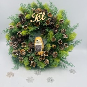 Téli sünis ajtódísz - Meska.hu