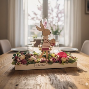 Tavaszi 35 cm-es nyulas asztaldísz � tavaszi, húsvéti dekoráció Édes otthon felirattal, Otthon & Életmód, Dekoráció, Húsvéti asztaldíszek, Virágkötés, MESKA