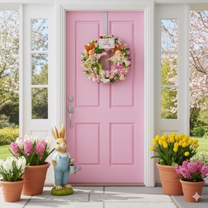 Nagyméretű ajtódísz húsvéti nyuszis, Otthon & Életmód, Dekoráció, Ajtó- és ablak dekoráció, Ajtódísz & Kopogtató, Virágkötés, MESKA