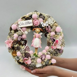 Tavaszi ajtódísz tündér figurával � Édes otthon � 24 cm, Otthon & Életmód, Dekoráció, Ajtó- és ablak dekoráció, Ajtódísz & Kopogtató, Virágkötés, MESKA