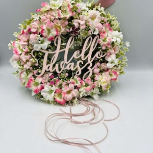 30 cm ajtódísz műzöld alappal � Hello Tavasz felirattal - Meska.hu