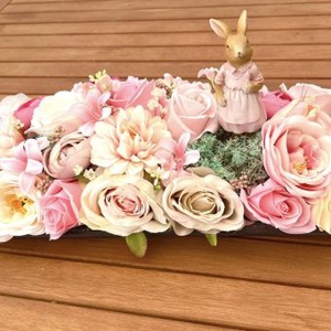 Nagyméretű húsvéti asztaldísz nyuszival, Otthon & Életmód, Dekoráció, Húsvéti asztaldíszek, Virágkötés, MESKA