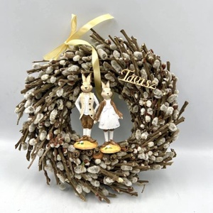 Természetes ajtódísz igazi barkából,nyuszi párossal, Otthon & Életmód, Virágdekoráció, Virágdíszek, Asztali virágdísz, Virágkötés, MESKA