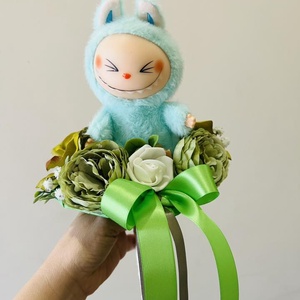 Labubu ballagási csokor menta , Otthon & Életmód, Virágdekoráció, Virágok, Virágcsokor, Virágkötés, MESKA