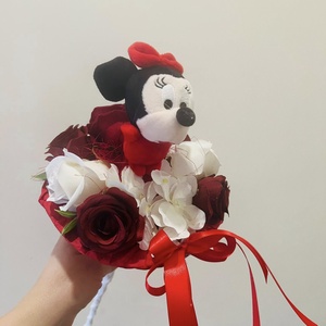 Minnie ballagási csokor piros színben � plüss figurával - Meska.hu