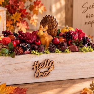 Mókusos Helló Ősz asztaldísz � 20 cm - Meska.hu