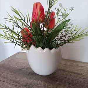 Húsvéti asztaldísz tulipánnal - ünnepi díszek, dekorációk - húsvéti díszek és dekorációk - húsvéti asztaldíszek - Meska.hu