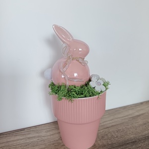 Rózsaszín Húsvéti asztaldísz - ünnepi díszek, dekorációk - húsvéti díszek és dekorációk - húsvéti asztaldíszek - Meska.hu