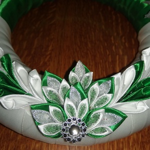 Adventi koszorú zöld díszítéssel - karácsony - adventi díszek - adventi asztaldísz - Meska.hu