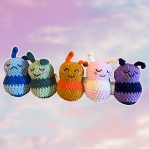 Horgolt kék súlyozott méhecske - játék & sport - plüssállat & játékfigura - más figura - Meska.hu