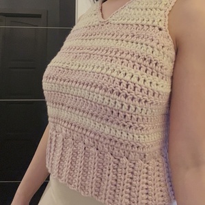 Kézzel horgolt mellénytop - S méret - ruha & divat - női ruha - top - Meska.hu