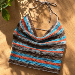 Kézzel horgolt cowl neck top � nyári statement darab - ruha & divat - női ruha - top - Meska.hu