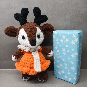 Horgolt plüss szarvas - baba - mama - baba játékok - szundikendő, alvóka - Meska.hu