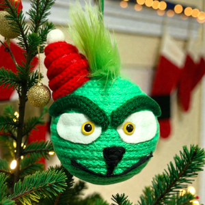 Grinch fej karácsonyi gömb , Karácsony, Karácsonyi lakásdekoráció, Karácsonyfadíszek, Horgolás, MESKA