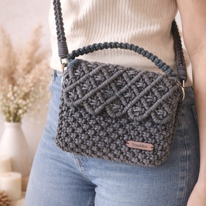 Makramé kézitáska - levehető vállpántal - táska & tok - kézitáska & válltáska - kézitáska - Meska.hu