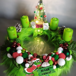 Grinches adventi koszorú  - karácsony - adventi díszek - adventi koszorú - Meska.hu
