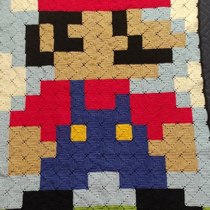 Horgolt Super Mario (Super Mario Bros) takaró/pléd - Meska.hu