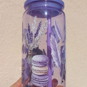 Levendula mintás pohár  - otthon & életmód - konyhafelszerelés, tálalás - tálalás - pohár - Meska.hu