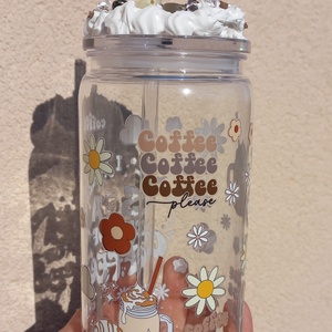 Kávé mintás műanyag pohár  - otthon & életmód - konyhafelszerelés, tálalás - tálalás - pohár - Meska.hu