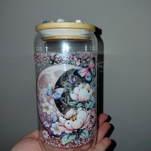 Üveg pohár tetővel szívószállal , Otthon & Életmód, Konyhafelszerelés, tálalás, Tálalás, Pohár, , MESKA