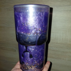 Lila fekete hordozható pohár  - otthon & életmód - konyhafelszerelés, tálalás - tálalás - pohár - Meska.hu