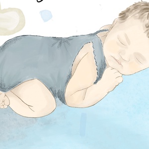 Egyedi babaposzter a baba adataival - személyre szabott illusztráció újszülött ajándék - baba - mama - babaszoba dekoráció - babaposzter - Meska.hu