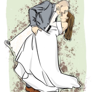 Egyedi esküvői illusztráció fotó alapján - személyre szabott nászajándék - Meska.hu