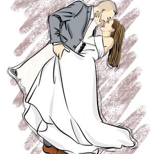 Egyedi esküvői illusztráció fotó alapján - személyre szabott nászajándék - esküvő - esküvői szett - Meska.hu