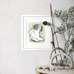 Egyedi esküvői illusztráció fotó alapján - személyre szabott nászajándék - esküvő - esküvői szett - Meska.hu