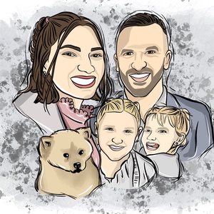 Egyedi portré fotó alapján � Kézzel rajzolt egyéni vagy családi portré, személyre szabott ajándék - művészet - portré & karikatúra - portré - Meska.hu