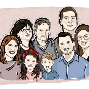 Egyedi portré fotó alapján � Kézzel rajzolt egyéni vagy családi portré, személyre szabott ajándék - Meska.hu