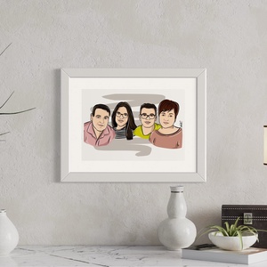 Egyedi portré fotó alapján � Kézzel rajzolt egyéni vagy családi portré, személyre szabott ajándék - művészet - portré & karikatúra - portré - Meska.hu