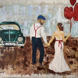 � Esküvői festmény fotó alapján � Egyedi, kézzel festett nászajándék választható méretben - művészet - festmény - akril - Meska.hu