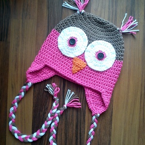 horgolt  bagoly sapka -  - Meska.hu
