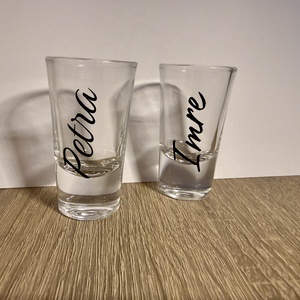  Névre szóló pálinkás pohár -felespohár - esküvő - meghívó & kártya - ültetési rend - Meska.hu