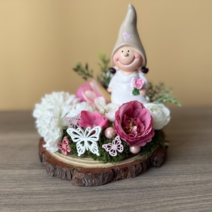 Tavaszi asztali dísz- manó lány - otthon & életmód - dekoráció - manók - Meska.hu