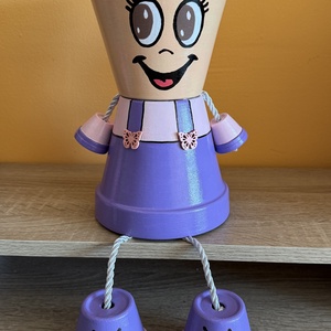 Mosolygós Lila Cserépbaba - otthon & életmód - ház & kert - cserépbaba - Meska.hu