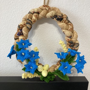 Kopogtató, Ünnepi díszek, dekorációk, Húsvéti díszek és dekorációk, Húsvéti ajtódísz, kopogtató, Horgolás, MESKA