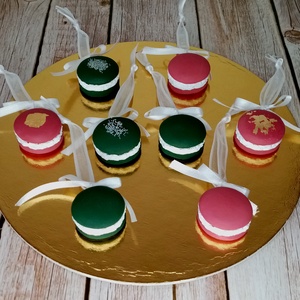 Díszdobozos macaron karácsonyfadísz szett - karácsony - karácsonyi lakásdekoráció - karácsonyfadíszek - Meska.hu