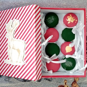Díszdobozos macaron karácsonyfadísz szett - karácsony - karácsonyi lakásdekoráció - karácsonyfadíszek - Meska.hu