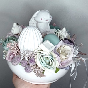 Húsvéti nyuszis tál édességekkel  - otthon & életmód - dekoráció - húsvéti asztaldíszek - Meska.hu